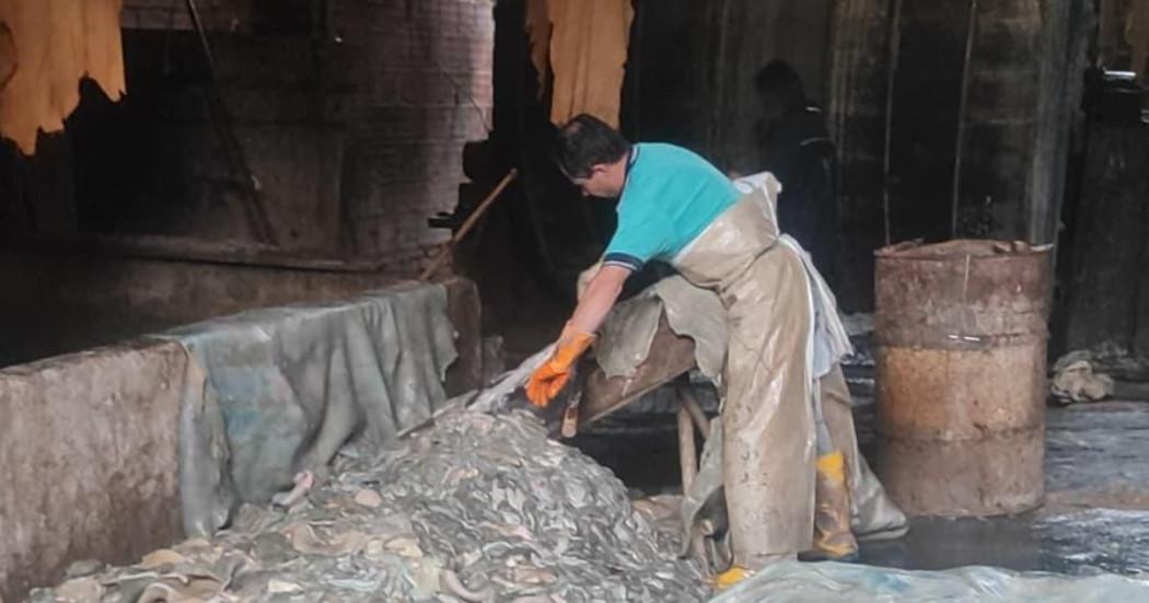 Vertimientos industriales en una curtiembre