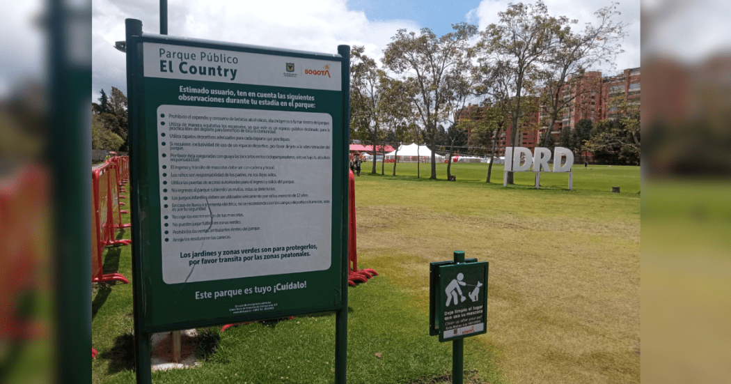 Imagen del parque El Country al norte de la ciudad de Bogotá