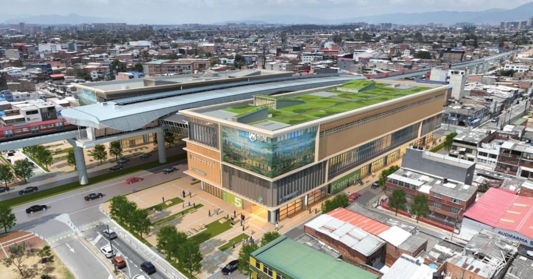 Render de una fachada de una de las estaciones del Metro Bogotá