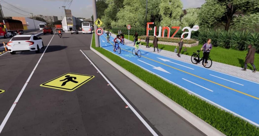 Render de la cicloruta en el corredor Funza-Siberia.