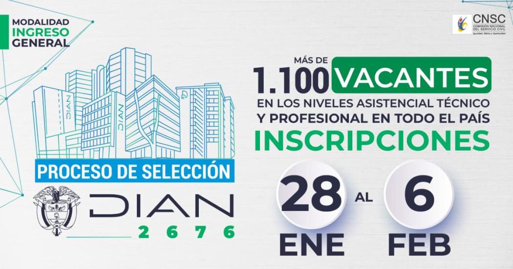 Imagen oficial del proceso de selección DIAN 2676.