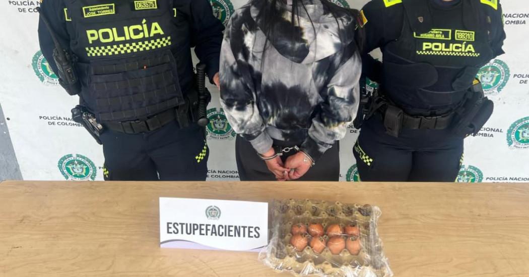 Foto de la mujer capturada en la estación de Usme de la Policía.