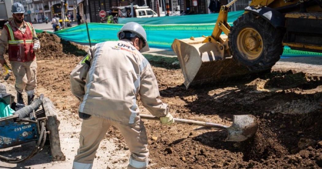 Foto de un trabajador de la UMV en un frente de obra en Bogotá
