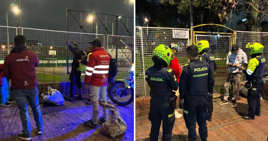 Foto de los operativos en el barrio La Estanzuela en el centro de Bogotá.