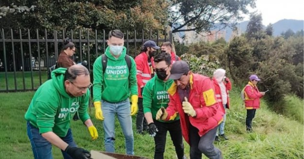 Foto de funcionarios del Distrito en operativo de limpieza
