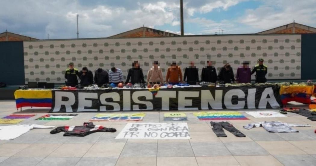 Foto de los 11 capturados señalados de integrar los 'PPP', vinculados a 16 actos violentos en Bogotá.