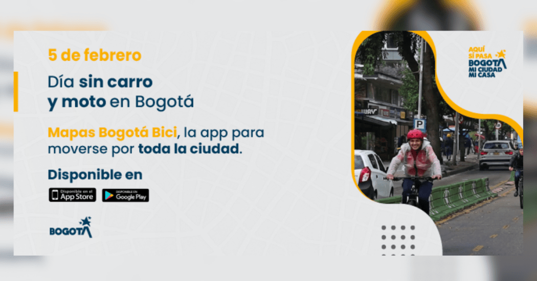 Imagen de la pieza gráfica que promociona el Día sin carro y moto