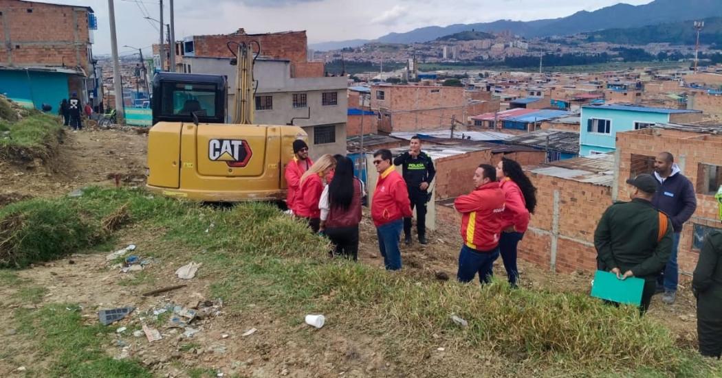 Foto de la ocupación ilegal con maquinaria en Ciudad Bolívar al sur de Bogotá 