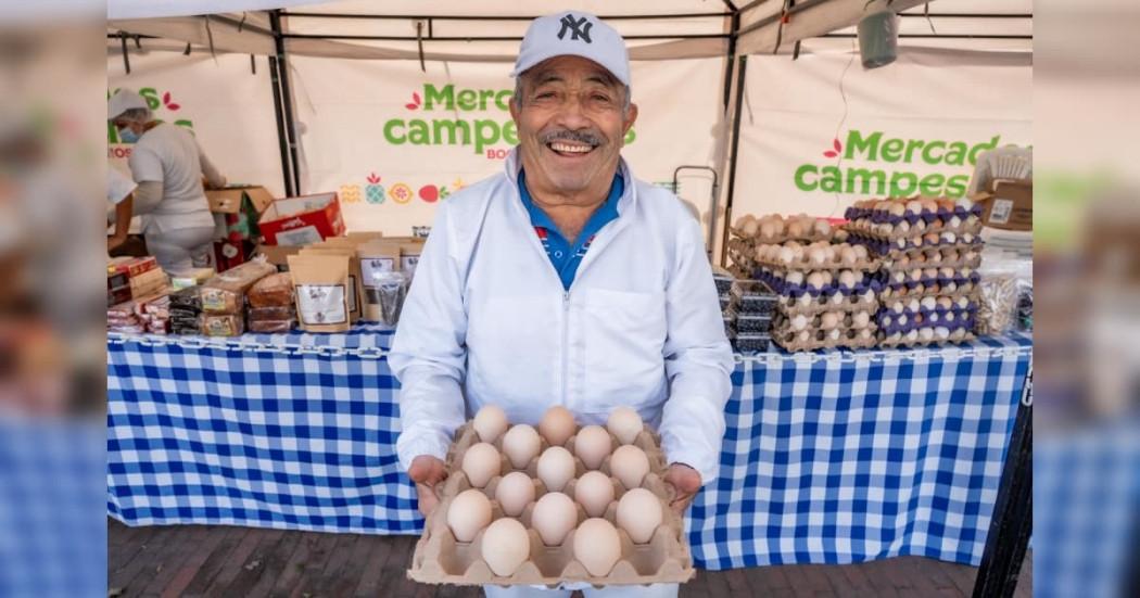 Foto de un campesino durante una de las jornadas de los Mercados Campesinos de Bogotá.