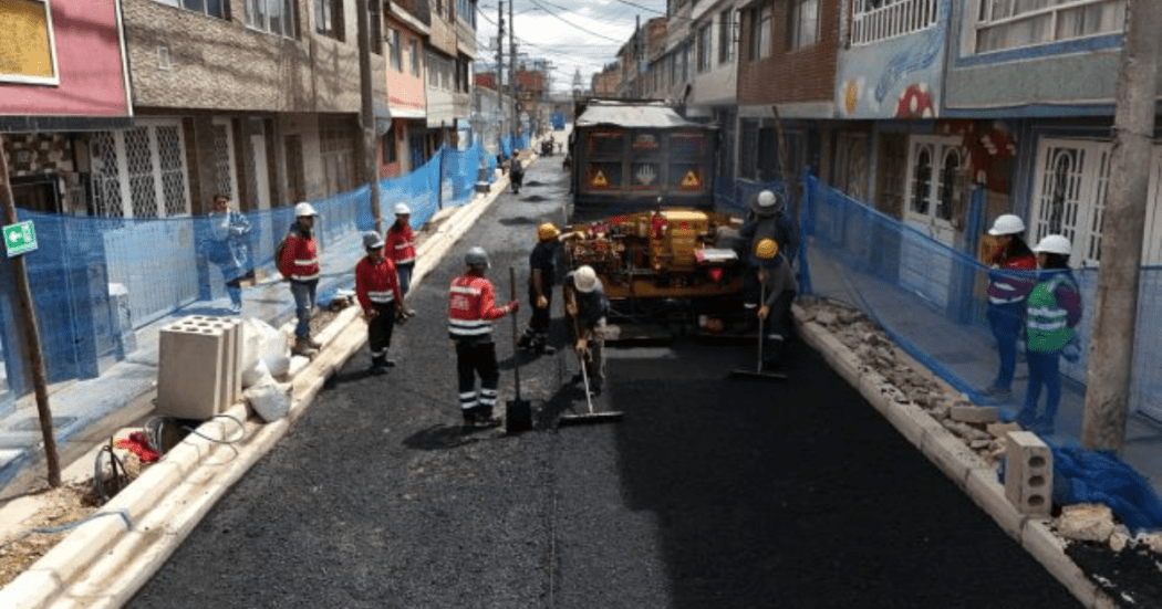 Imagen de una obra vial en Bogotá