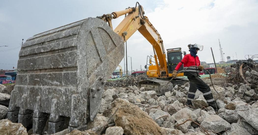 Foto de un frente de obra del IDU.