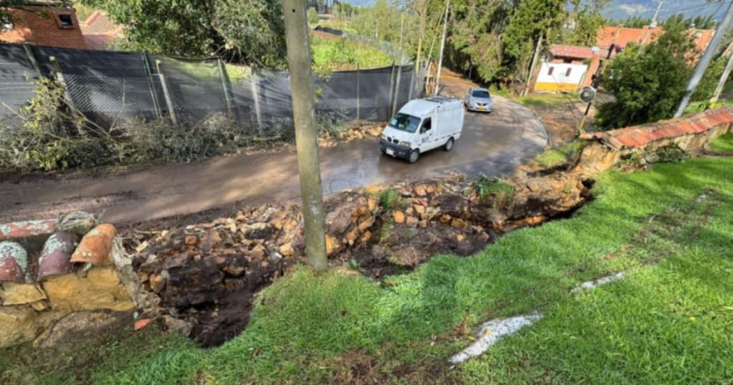 Carretera de Cundinamarca afectada por la temporada de lluvias 
