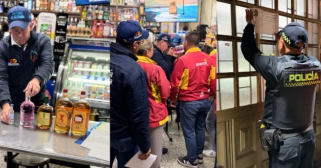 Fotos de los operativos a locales en el barrio 7 de Agosto de Bogotá.