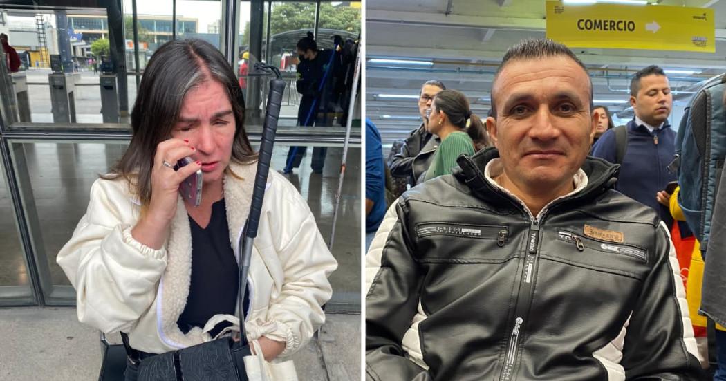 Foto de María Cristina Jiménez y Héctor Barinas en la 'Megaferia de Empleo' en Bogotá.