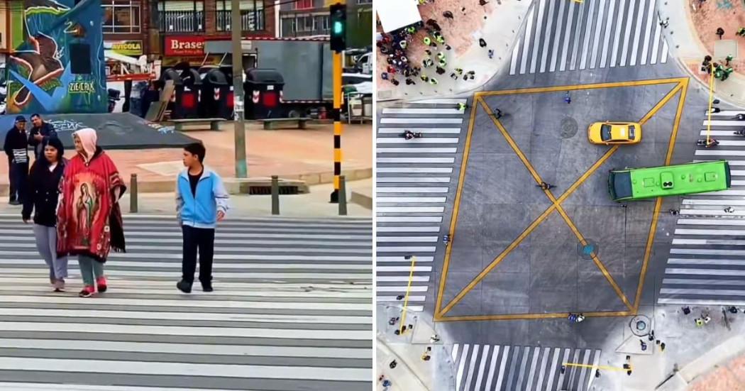 Foto de intersección semafórica en Bogotá