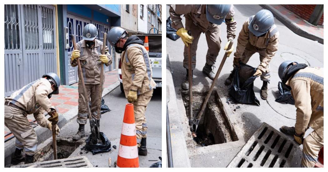 Fotos de limpieza de sumideros en Bogotá 