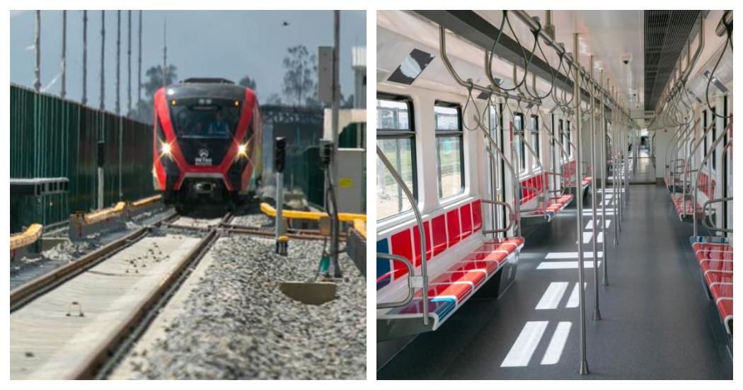 Foto de un tren del metro parte interna y externa.