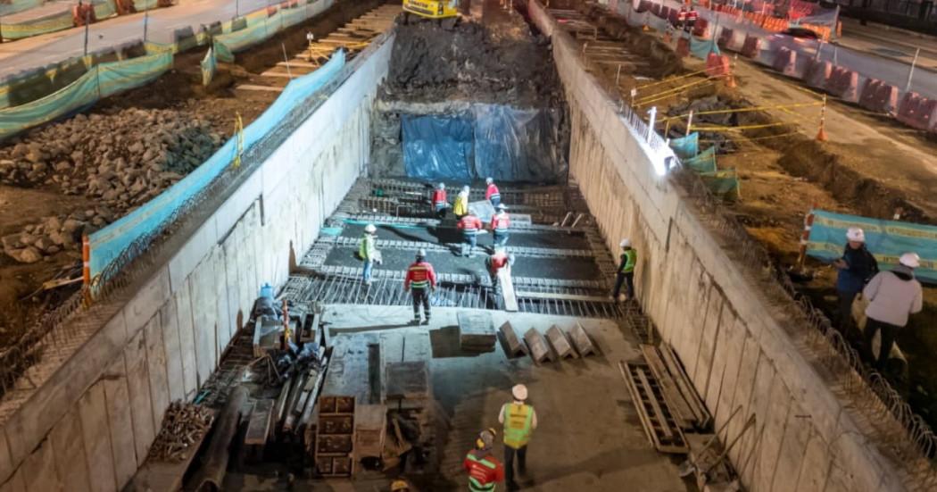 Foto obras del paso deprimido 100 con avenida Suba al norte de Bogotá.