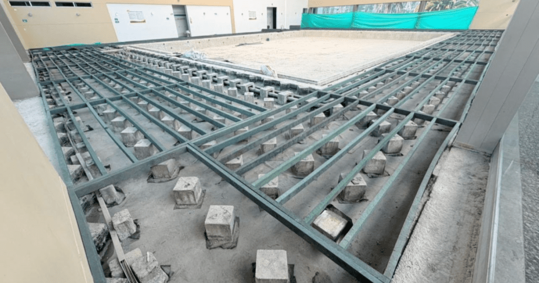 Imagen de las adecuaciones que se están realizando en el Complejo Acuático