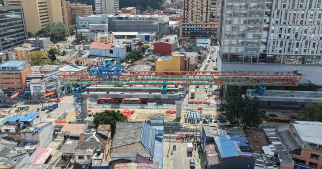 Foto de un frente de obra del Metro de Bogotá 