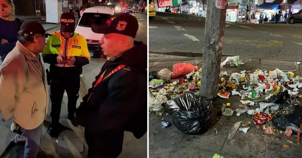 Fotos de las dos personas sancionadas por arrojo ilegal de basuras en el barrio La Victoria de Bogotá