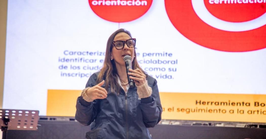 Foto de María del Pilar López Uribe, secretaria de Desarrollo Económico, durante la jornada de Rendición de Cuentas 2025.