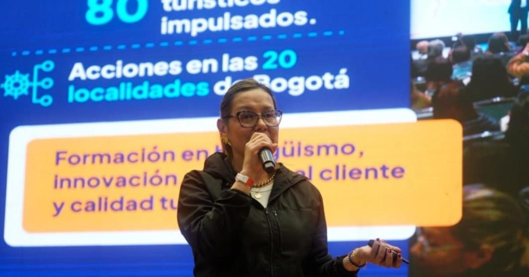 Foto de la directora del Instituto Distrital de Turismo, Ángela Garzón, durante la Audiencia de Rendición de Cuentas.