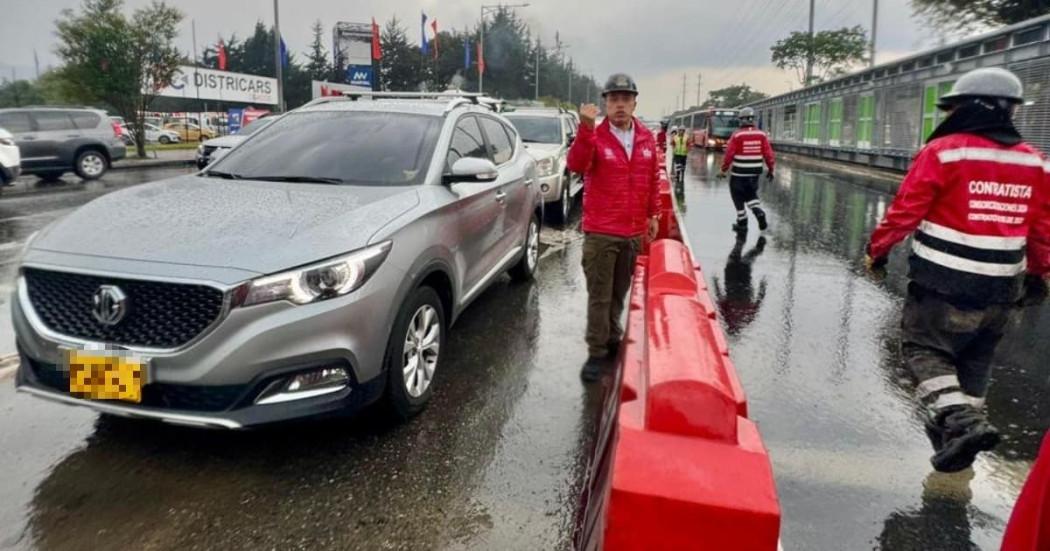 Foto de la habilitación de los carriles autopista Norte entre calles 183 y 191 tras obras de estaciones de TransMilenio.
