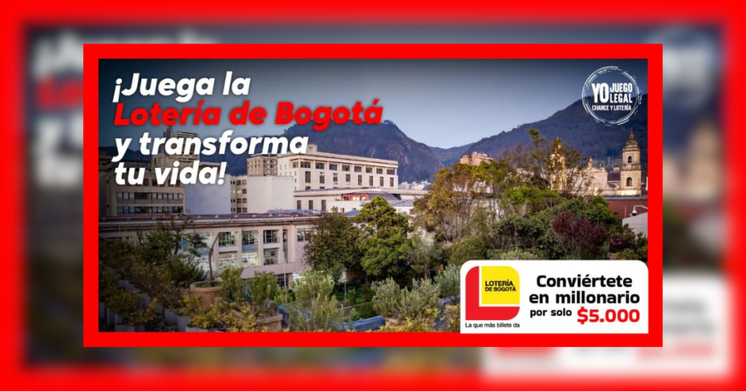 Imagen de la pieza gráfica que promociona el sorteo de la Lotería de Bogotá 