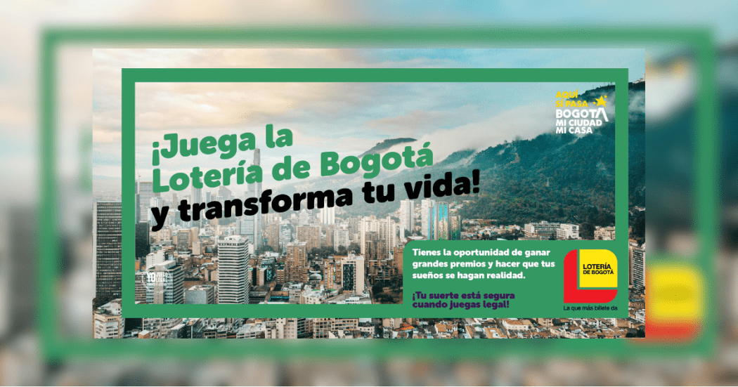 Imagen de la pieza gráfica que promociona el sorteo de la Lotería de Bogotá