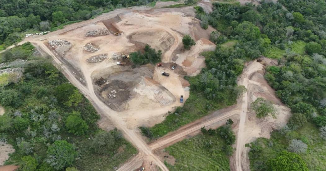Foto de las obras suspendidas por la CAR por desvió fuentes en Sumapaz.