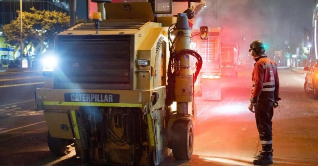 Foto de un frente de obra del IDU