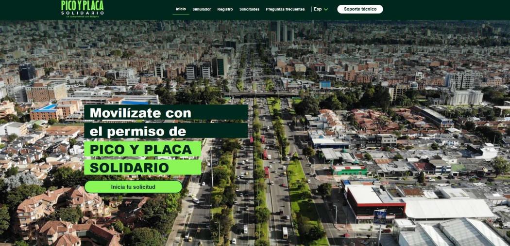 Foto de la página de Pico y Placa Solidario