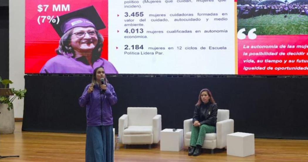 Secretaria Laura Tami durante su intervención en la audiencia pública de rendición de cuentas.