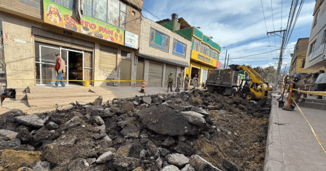 Imagen de una calle en obra en Ciudad Bolívar