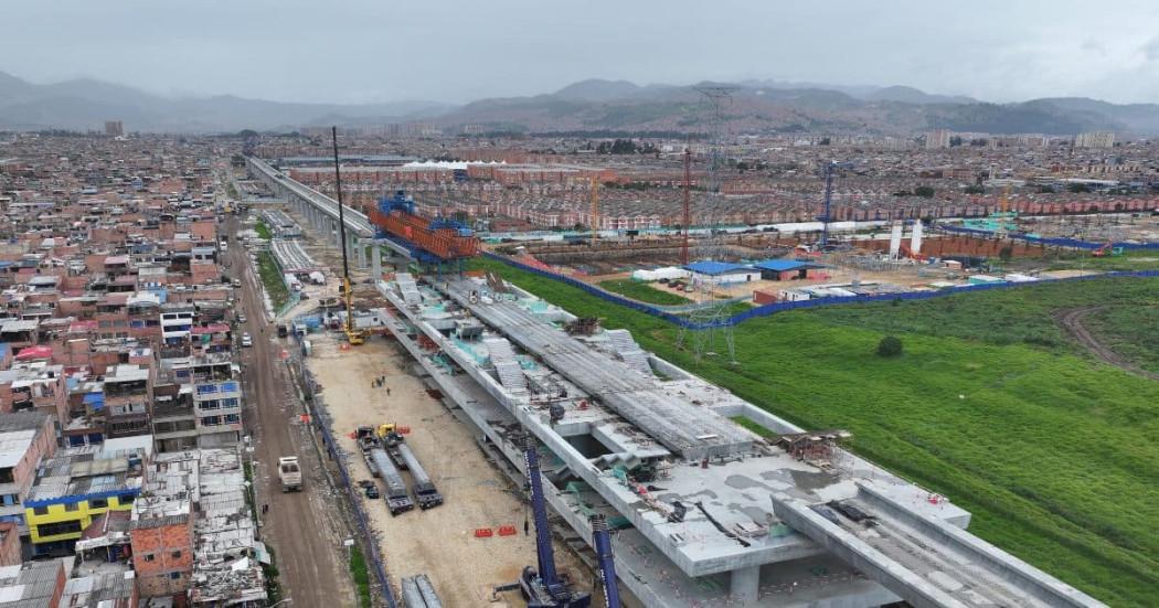 Foto de un frente de obra del Metro de Bogotá
