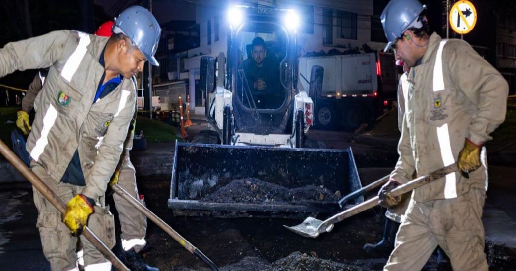 Foto de personal de la UMV en un frente de obra 