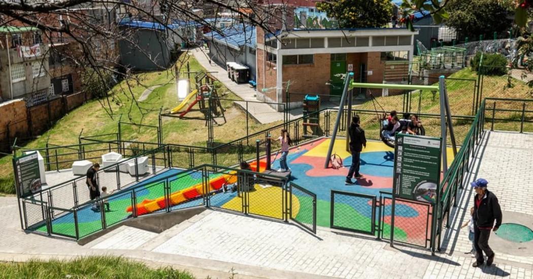 Foto de obras en vías y parques en Rafael Uribe Uribe de Bogotá.