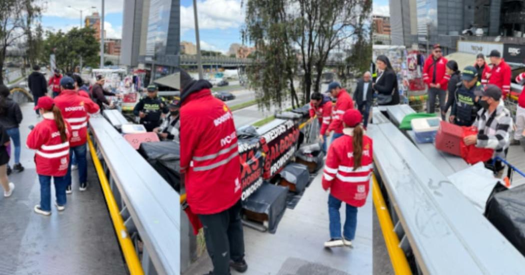 Operativo puente peatonal calle 100 se retiraron 20 vendedores Bogotá