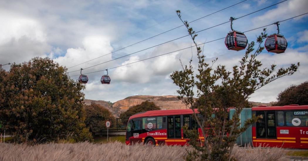 Foto de un bus de TransMilenio en Bogotá.