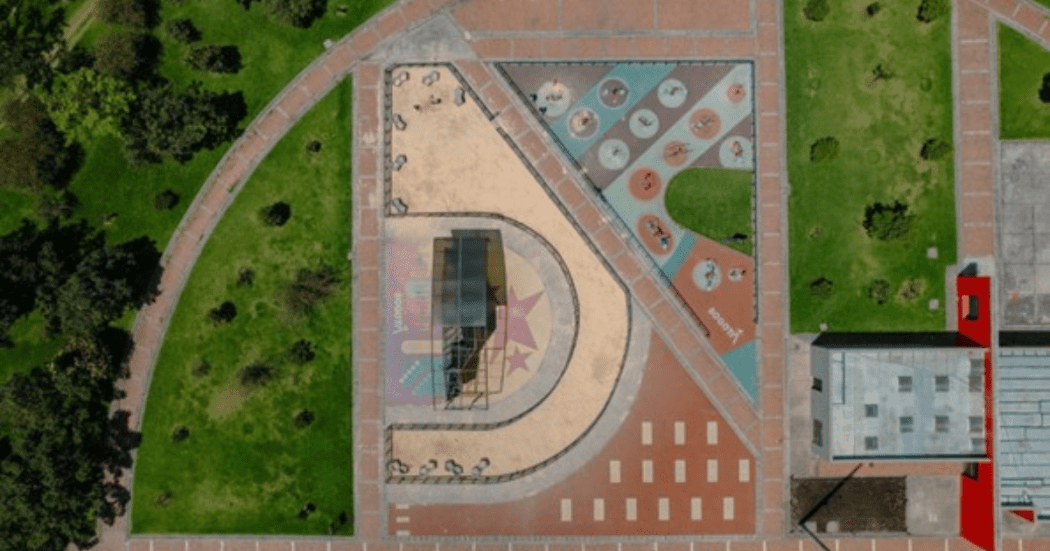 Imagen de un parque desde altura