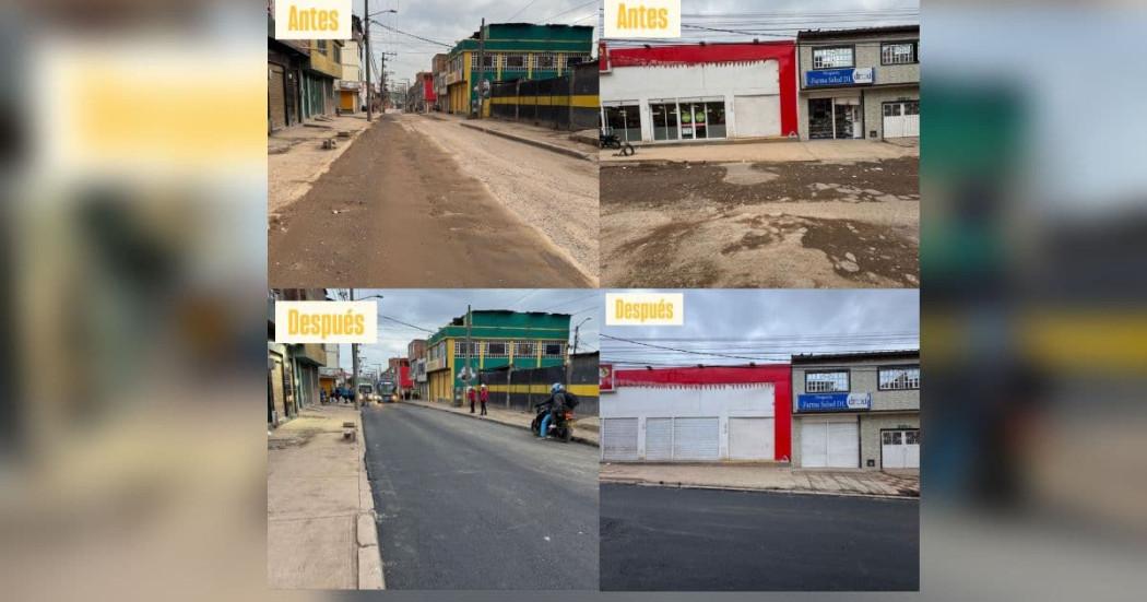 Foto de vías mejoradas en El Mochuelo