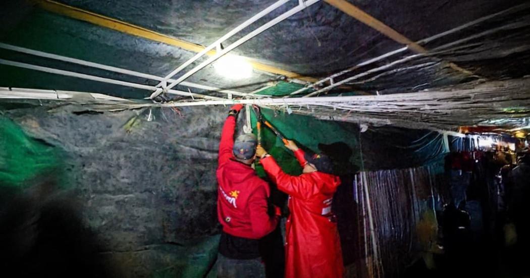 Foto del operativo de recuperación de espacio recuperados en el barrio Lucero, al sur de Bogotá