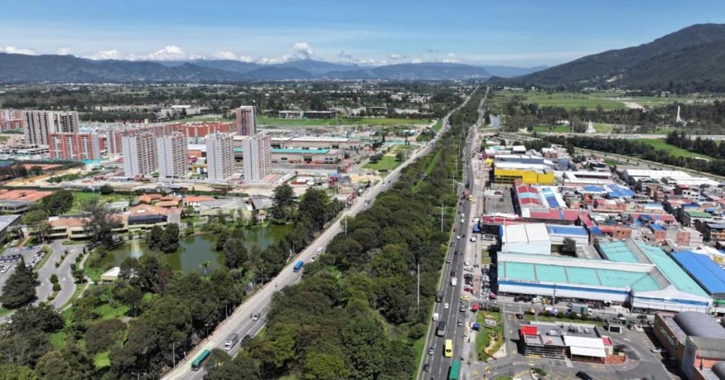 Foto aérea de la autopista Norte entre calles 191 y 245 en Bogotá.