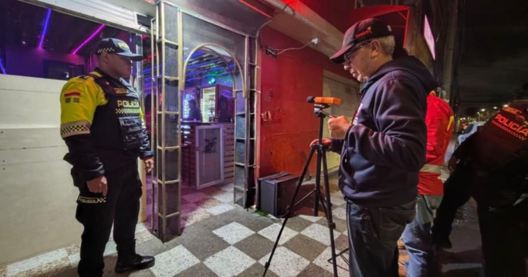 Foto de los operativos contra ruido en Puente Aranda, en Bogotá.