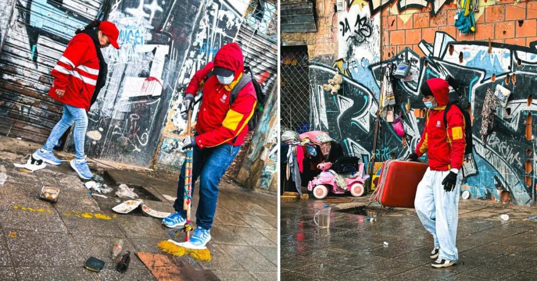 Fotos del operativo de espacio público en el barrio La Favorita en Bogotá.