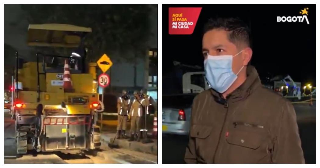 Foto de trabajos en vías de Engativá, al noroccidente de Bogotá.