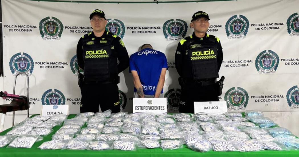 Hombre capturado con 5 kg de droga en Barrios Unidos.