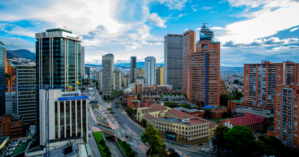 Imagen panorámica de Bogotá en la Séptima con 34
