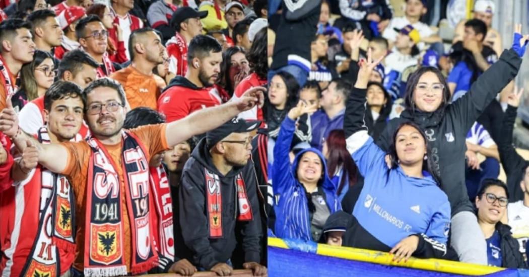 Hinchas de Santa Fe y de Millonarios